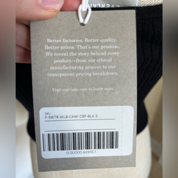 NWT (SET OF 2) Black & Off-White Everlane The Cotton Merino Cami (SOLD OUT)!!! - Picture 16 of 16